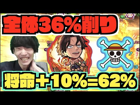 【エース】全体36%割合SS!!!将命＋10&アイテムで『62%へ!!!』超バラが乗る属性友情火力も武器!!!《ワンピースコラボ》【ぺんぺん】