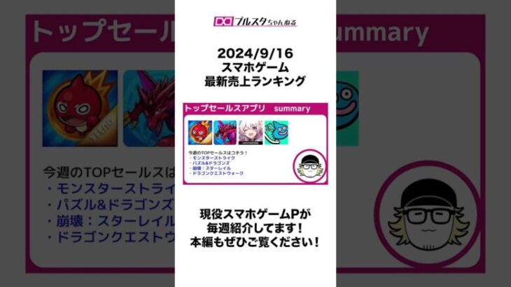 【スマホゲーム】パズドラがサンリオコラボで爆売れ！モンストもあのアニメとコラボでセルラン１位に！【ブルスタニュース2024/9/16】#shorts